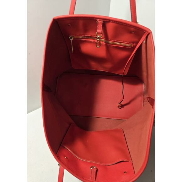 Michael Kors Jet Set Travel Tote Saffiano Leather Tote Red-Orange LG MSRP $278 - Picture 11 of 14